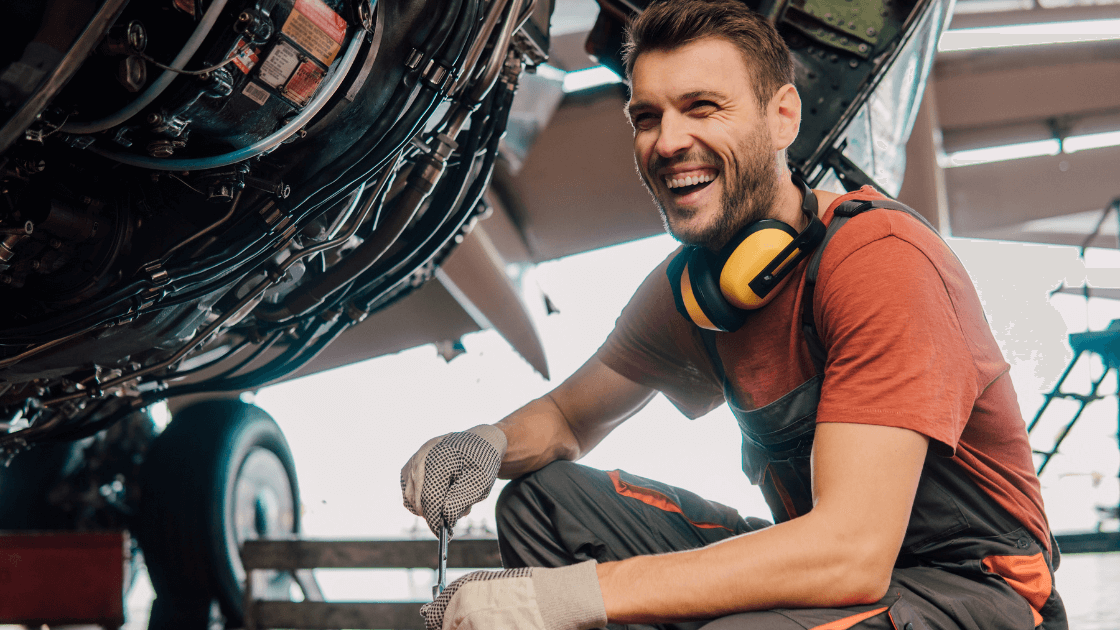 Happy skilled worker ready to tackle any job. Discover rewarding careers in skilled trades with TradeWorks USA.