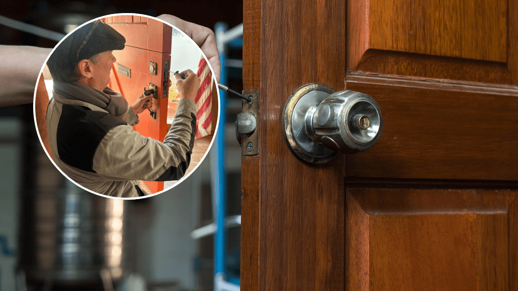 A locksmith fixing lock, representing a hands-on, stable career option.